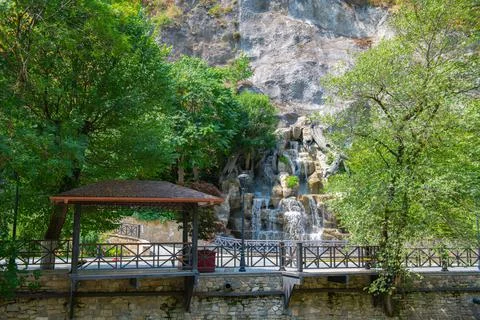Small architectural forms in borjomi in the form of gazebos Stock Photos