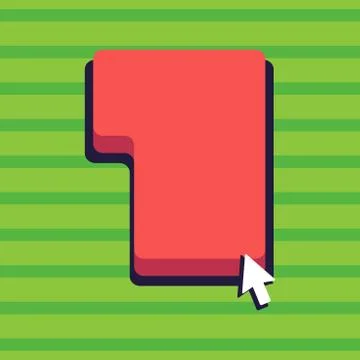 Small Arrow Touching the Keyboard Command Key with Shadow. Cursor Pointing to Stock Illustration