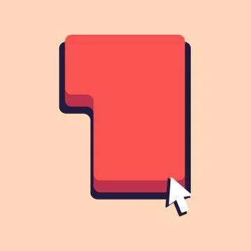 Small Arrow Touching the Keyboard Command Key with Shadow. Cursor Pointing to Illustrazione stock