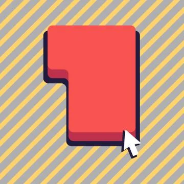 Small Arrow Touching the Keyboard Command Key with Shadow. Cursor Pointing to Stock Illustration