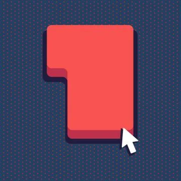 Small Arrow Touching the Keyboard Command Key with Shadow. Cursor Pointing to Stock Illustration