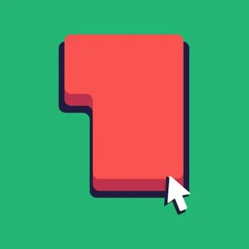 Small Arrow Touching the Keyboard Command Key with Shadow. Cursor Pointing to Illustrazione stock