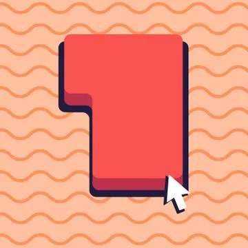 Small Arrow Touching the Keyboard Command Key with Shadow. Cursor Pointing to Stock Illustration