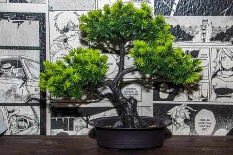 Small Artificial Bonsai Tree close up Photos