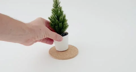 Small artificial decorative Christmas tree Video stock 164071886