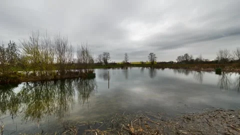 Small artificial lake Stock Footage 268434932