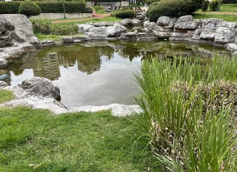 Small artificial lake Stock Photos