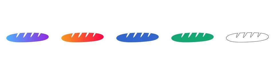 Small Artisan Bread Roll Icon Set 스톡 일러스트
