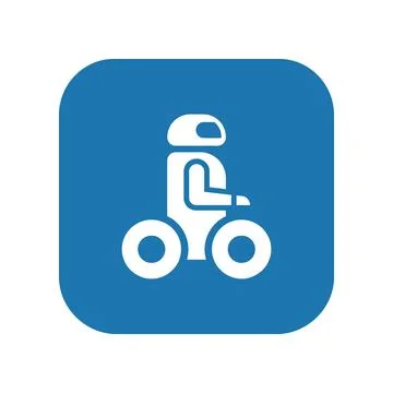 Small automated robot on wheels as mobile app icon for modern transportatio.. Stock Illustration