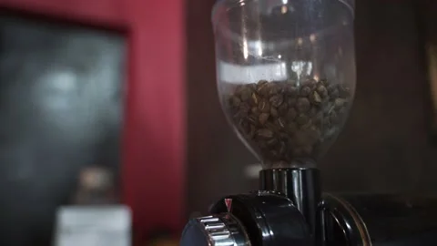 Small automatic coffee grinder Stock Footage 133125370