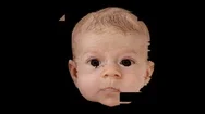 Small Baby Girl Animated Facial Expressions Glitch Stock Footage