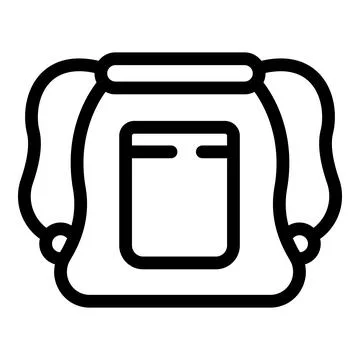 Small backpack with drawstring closure and front pocket icon Stock Illustration