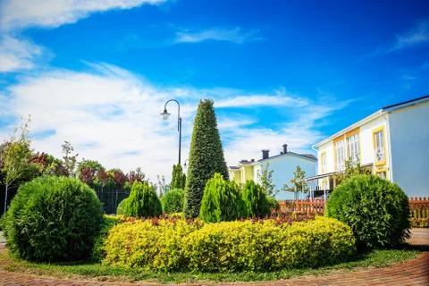 Small backyard garden Stock Photos