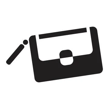 Small bag icon vector design template in black color isolated sign on white b Stock Illustration