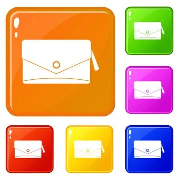 Small bag icons set vector color イラスト素材