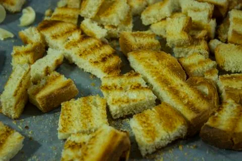 Small baked pieces of bread Stock-Fotos