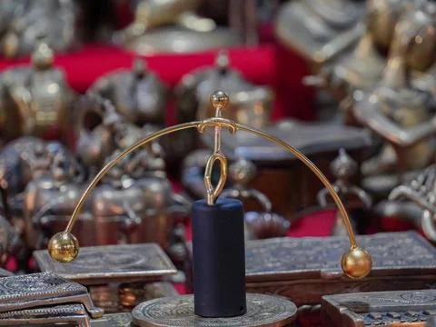 Small balancing structure made by metal Stock-Fotos