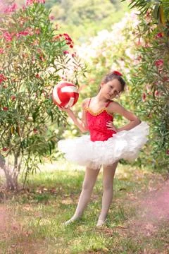 Small ballerina in the park. Stock Photos