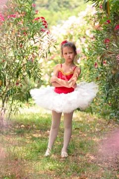 Small ballerina in the park. Stock Photos