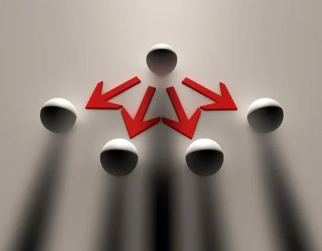 Small balls and arrows, teamwork and sharing Stock Illustration