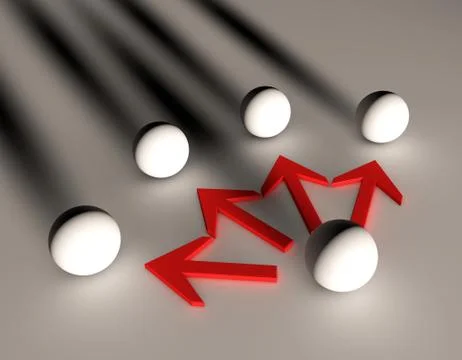 Small balls and arrows, teamwork and sharing Stock Illustration