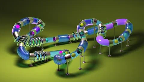 Small balls roll along the marble run イラスト素材