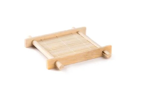 Small bamboo serving tray for tea ceremony 스톡 사진