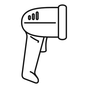 Small barcode scanner icon, outline style Stockillustratie