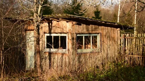 Small barn at sunset Stock Footage 119172610