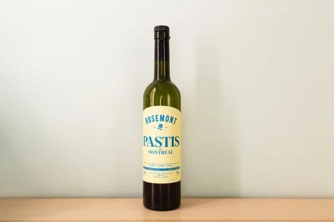 Small batch bottle of Pastis de Montréal Stock Photos
