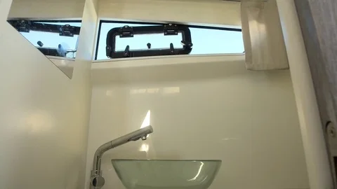 Small bathroom on a rib Stock Footage 71833761
