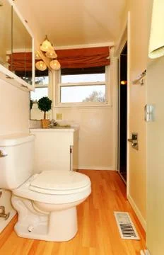 Small bathroom with window Stock Photos