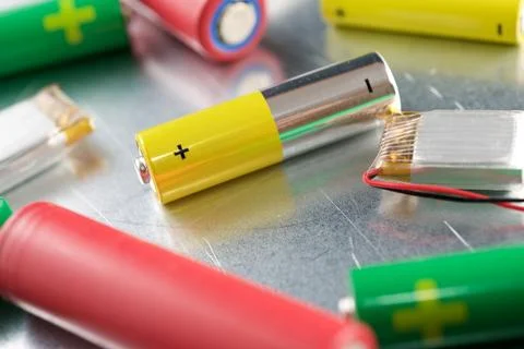 Small batteries view Stock Photos
