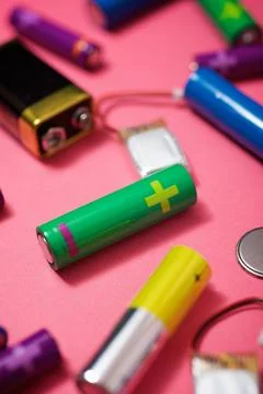 Small batteries view Stock Photos