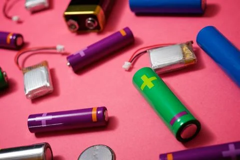 Small batteries view Foto stock