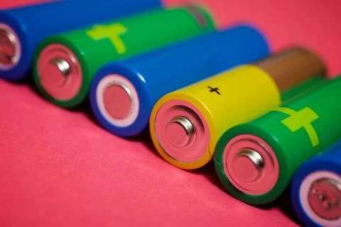 Small batteries view 库存照片