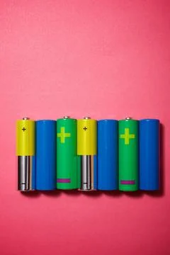 Small batteries view Fotos Stock
