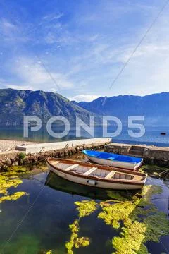 A small bay with boats Stock Photos