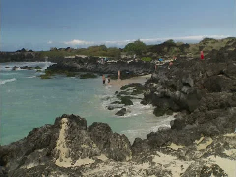 Small Bay with Swimmers Video stock 22244813