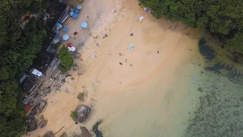 Small beach aerial view 스톡 동영상 85541021