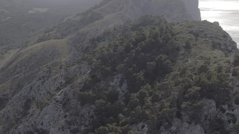 Small beach between mountains, aerial drone footage, Mallorca, raw in 4K Stock Footage 89892950