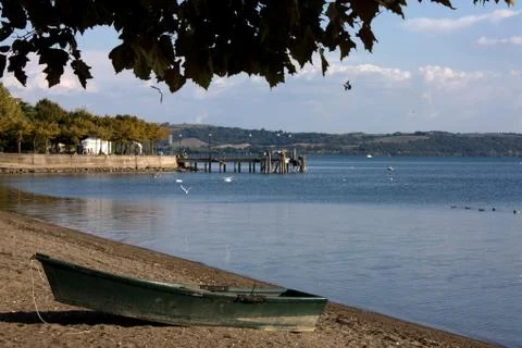 Small beach with boat 写真素材