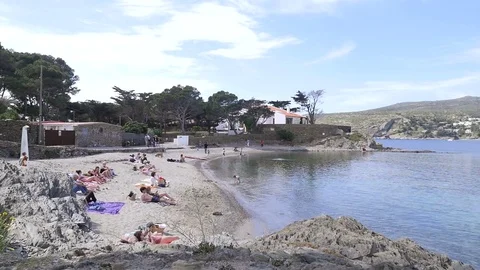 Small beach in Cadaques on June First, 2017 Stock Footage 76415334