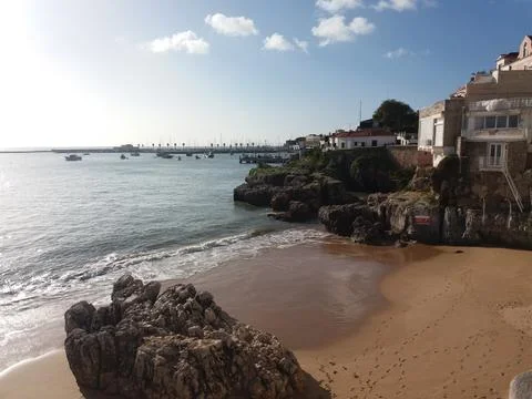 Small beach in Cascais Stock Photos