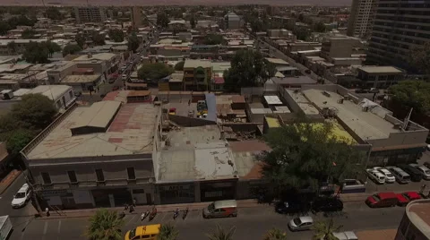 Small beautiful town in the middle of the desert in a sunny day Stock Footage 63298853