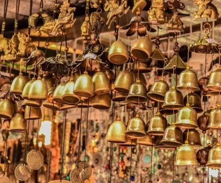 Small bell in Buddhist temple Stock Photos