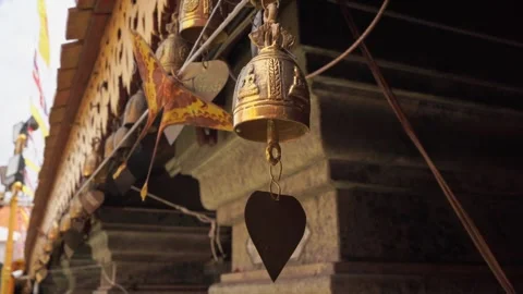 Small bell in temple at thailand Stock Footage 250952025