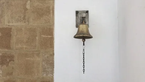Small Bell at the Wall of a Monastery Stock Footage 101845880