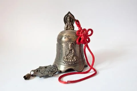 A small bell on the white background Foto stock