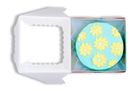 Small bento cake in box Stock Photos